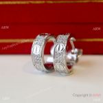 Replica Cartier Love s925 Earrings Inlaid with Diamonds / Wide version